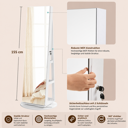 Drehbarer Schmuckschrank mit Spiegel