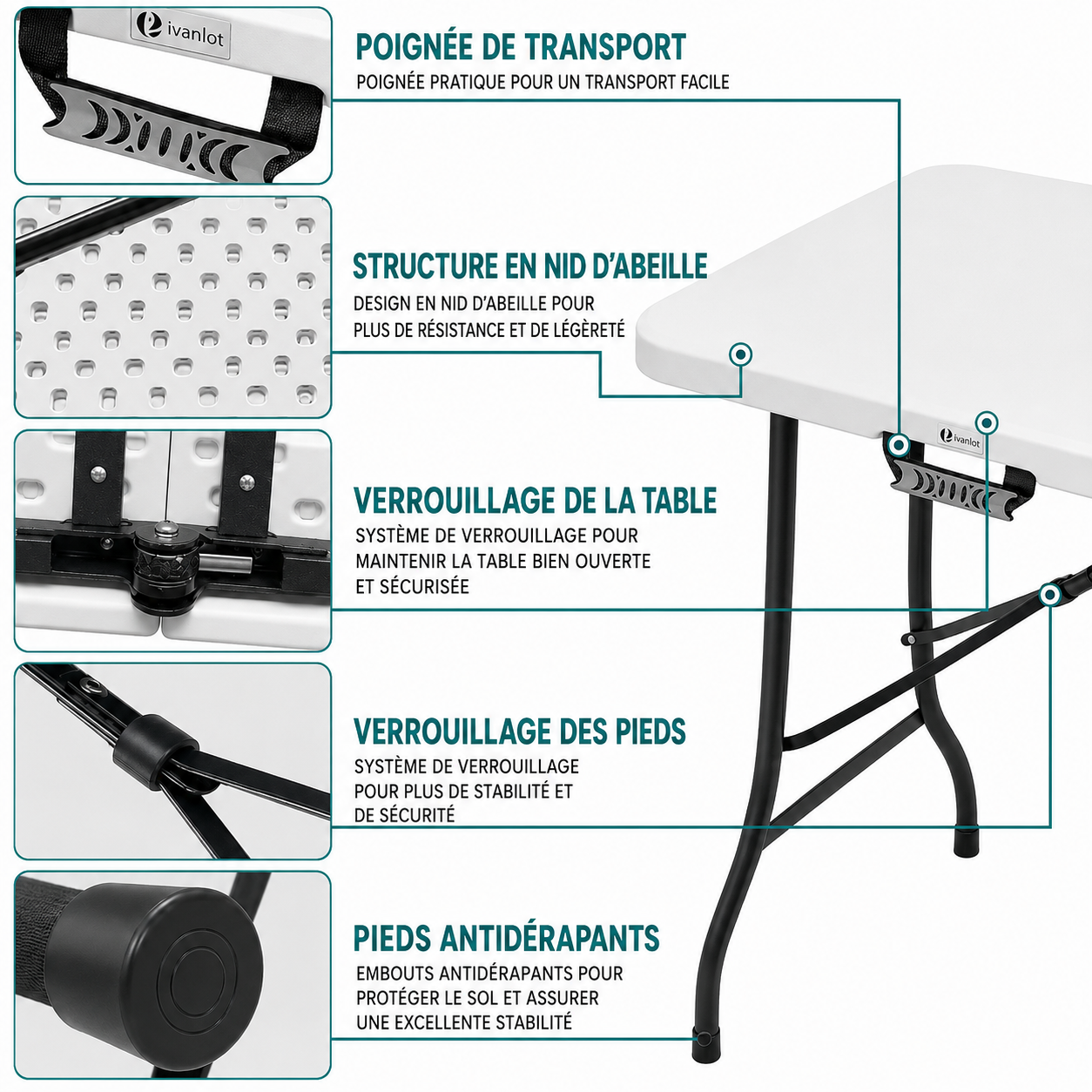 Table pliante multifonction
