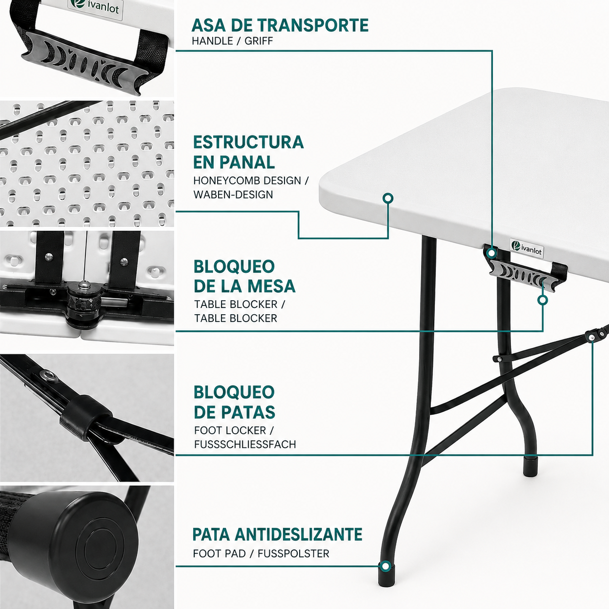 Mesa plegable multifuncional