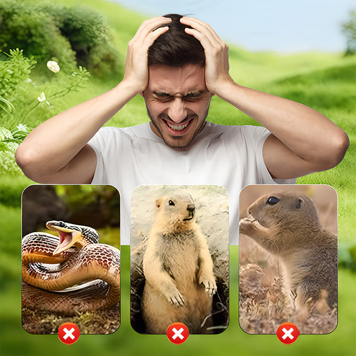 MoleAway® - Répulsif à vis solaire et imperméable contre les taupes